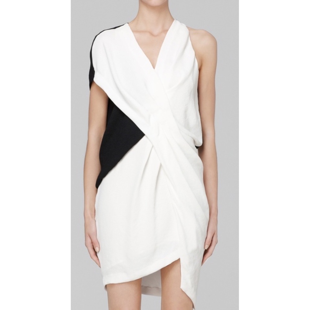 Helmut Lang ‘Sugar’ Black & White Crepe Dress - 0